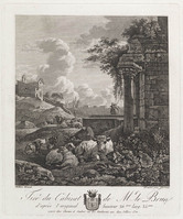 KG 14799
<br/>
landschap met vee naast ruïne
<br/>
<em>Garreau, Louis (werkz. 1782-1791)</em>